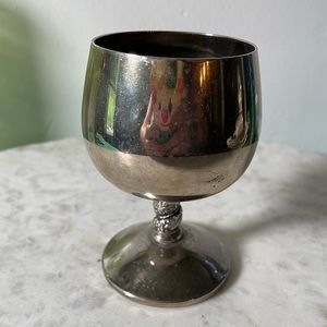 Vintage Roma S.L. Silver Plated Wine Goblet Made in Madrid, Spain - Grape Vines